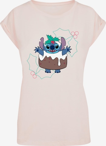 ABSOLUTE CULT T-Shirt 'Lilo And Stitch - Pudding Holly' in Pink: predná strana