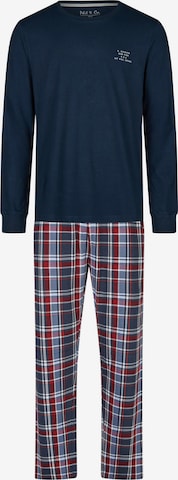 Phil & Co. Berlin Pajamas long ' Classics ' in Blue: front