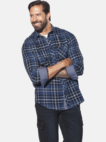 Jan Vanderstorm Comfort fit Button Up Shirt 'Norsen' in Blue: front