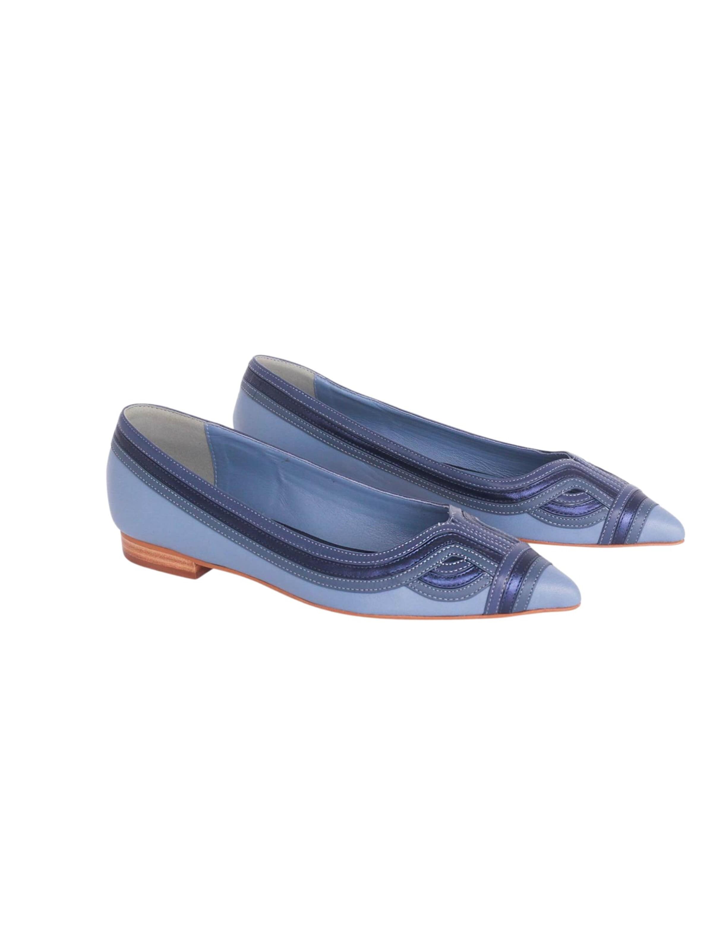 Mangara Atelier Ballerina 'Begonia Ballerinas Damen Leder Blau - flach' in Blue