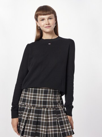 Tommy Jeans Sweater in Black: front