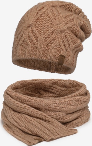 Vivisence Mütze '70112 Set' in Beige: Vorderseite