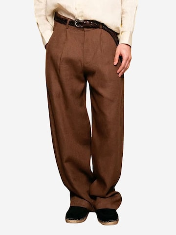 Loosefit Pantaloni con pieghe di Giesto in marrone: frontale