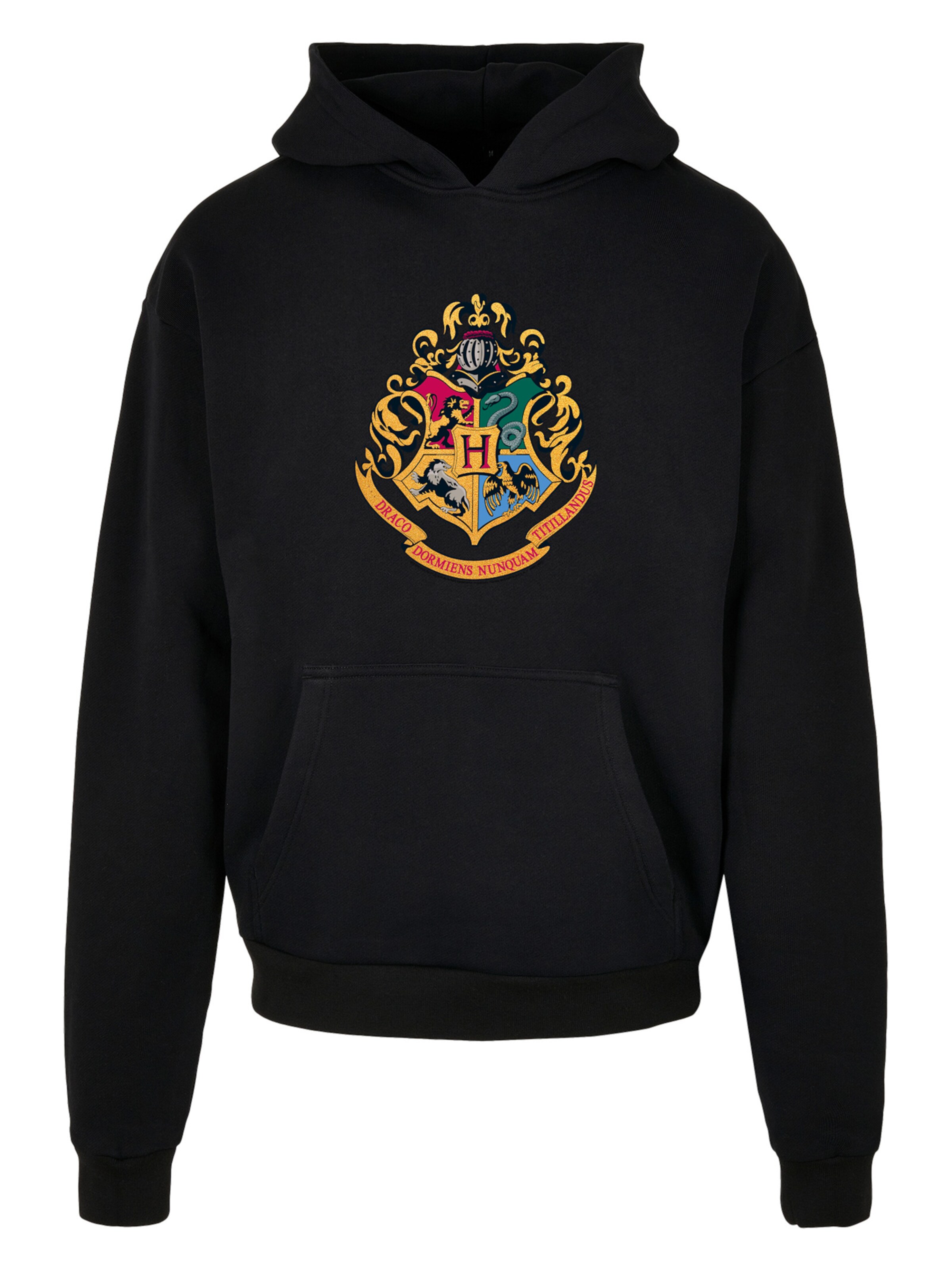 Sweat-shirt 'Harry Potter Hogwarts Crest Gold' F4NT4STIC en noir : devant
