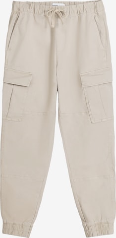 Pantalon cargo Bershka en beige : devant