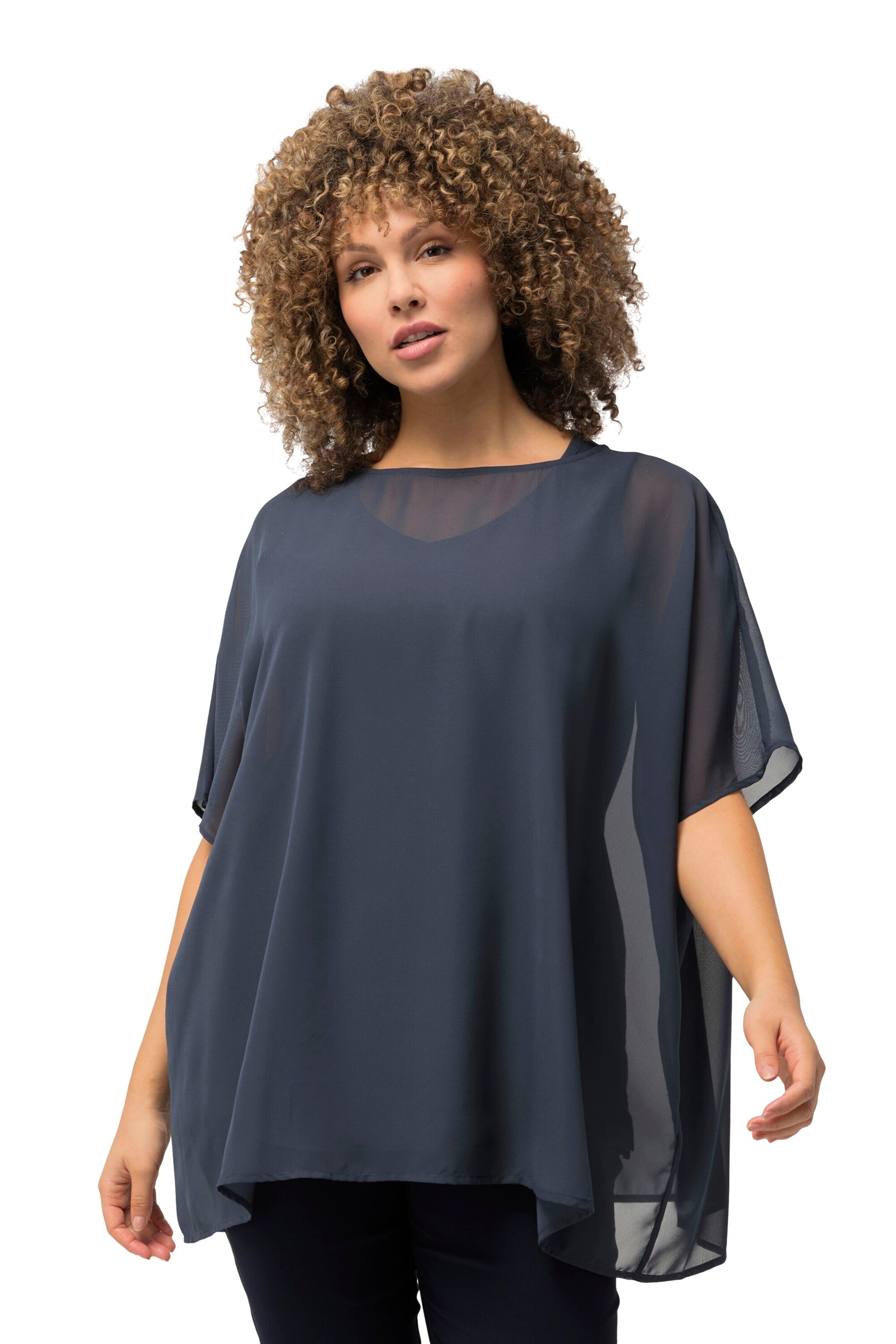 Ulla Popken Bluse in Blau: Vorderseite