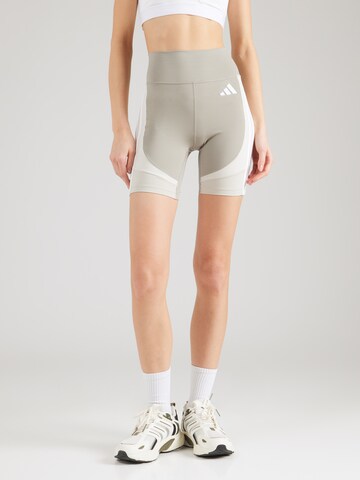 ADIDAS PERFORMANCE Skinny Sports trousers in Beige: front