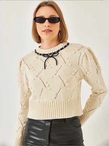 Pull-over Bianco Lucci en beige