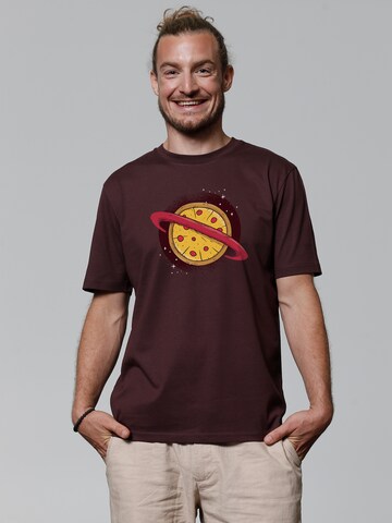T-Shirt 'Pizza Planet' Watapparel en rouge : devant