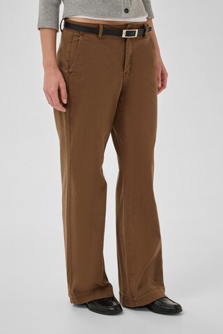 My Essential Wardrobe Wide leg Broek in Bruin: voorkant