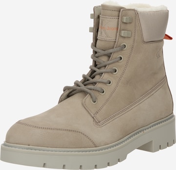 Calvin Klein Jeans - Botas con cordones en gris: frente