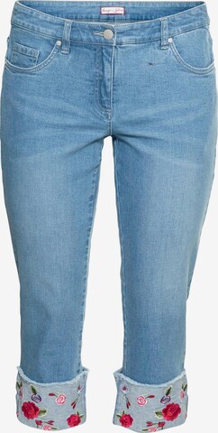 sheego by Joe Browns Slimfit Jeans in Blau: predná strana