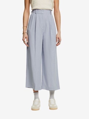 ESPRIT Loose fit Pleat-Front Pants in Blue: front