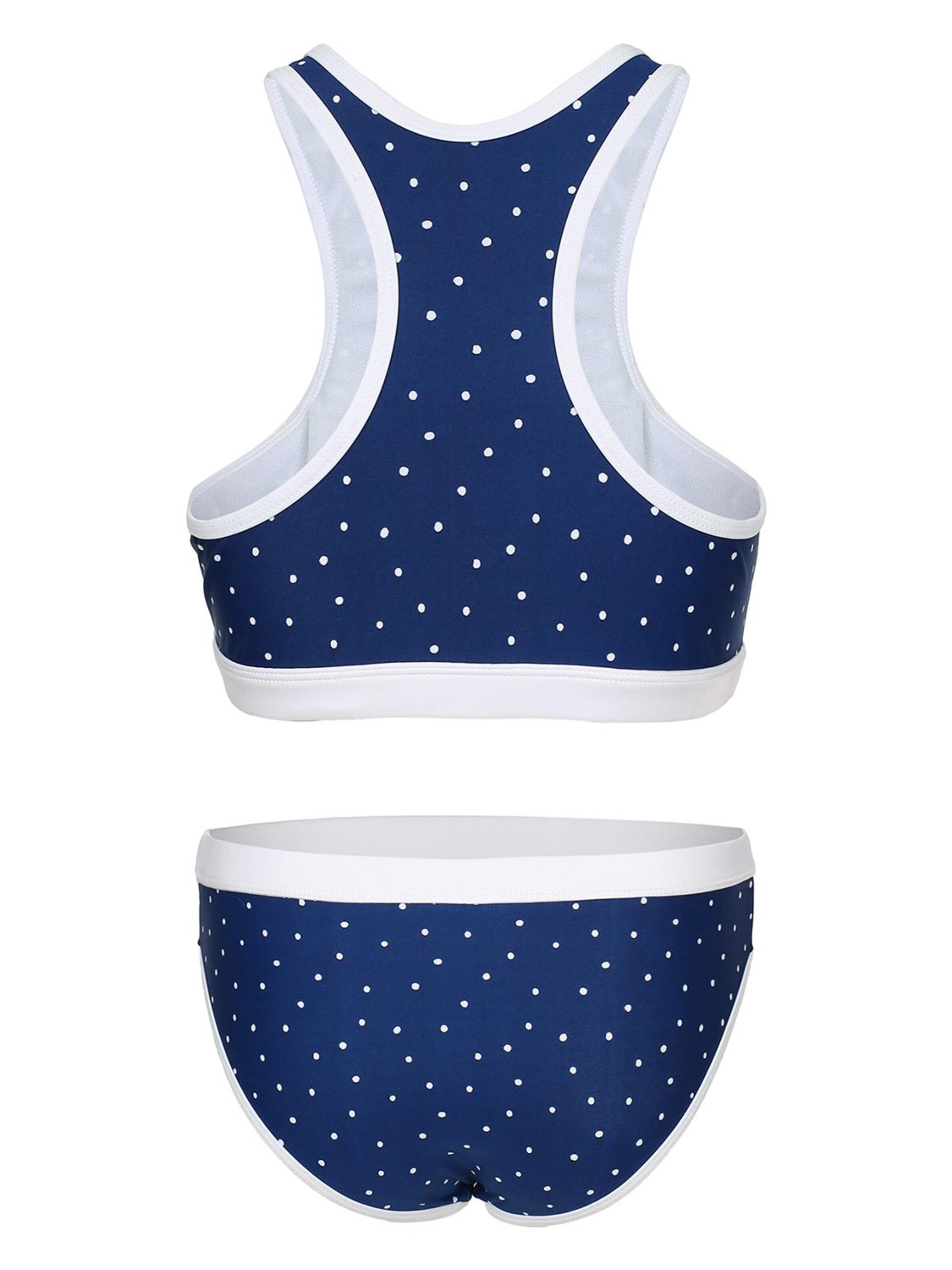 La V High neck Bikini 'Basic' in Blauw