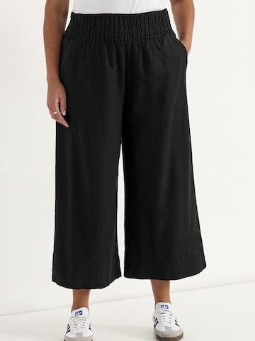 Cellbes of Sweden Loosefit Culotte aus Leinen- und Viskosemischung in Schwarz: Vorderseite