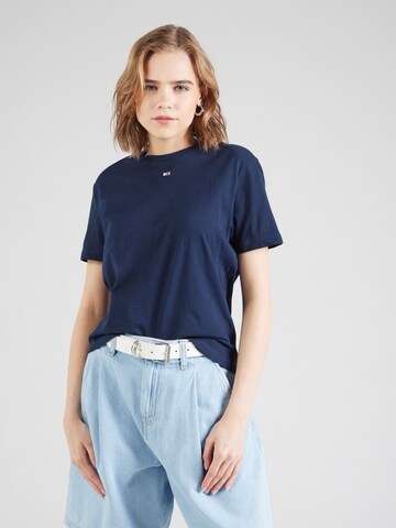 Tommy Jeans Shirt 'FLUID ESSENTIALS' in Blauw: voorkant