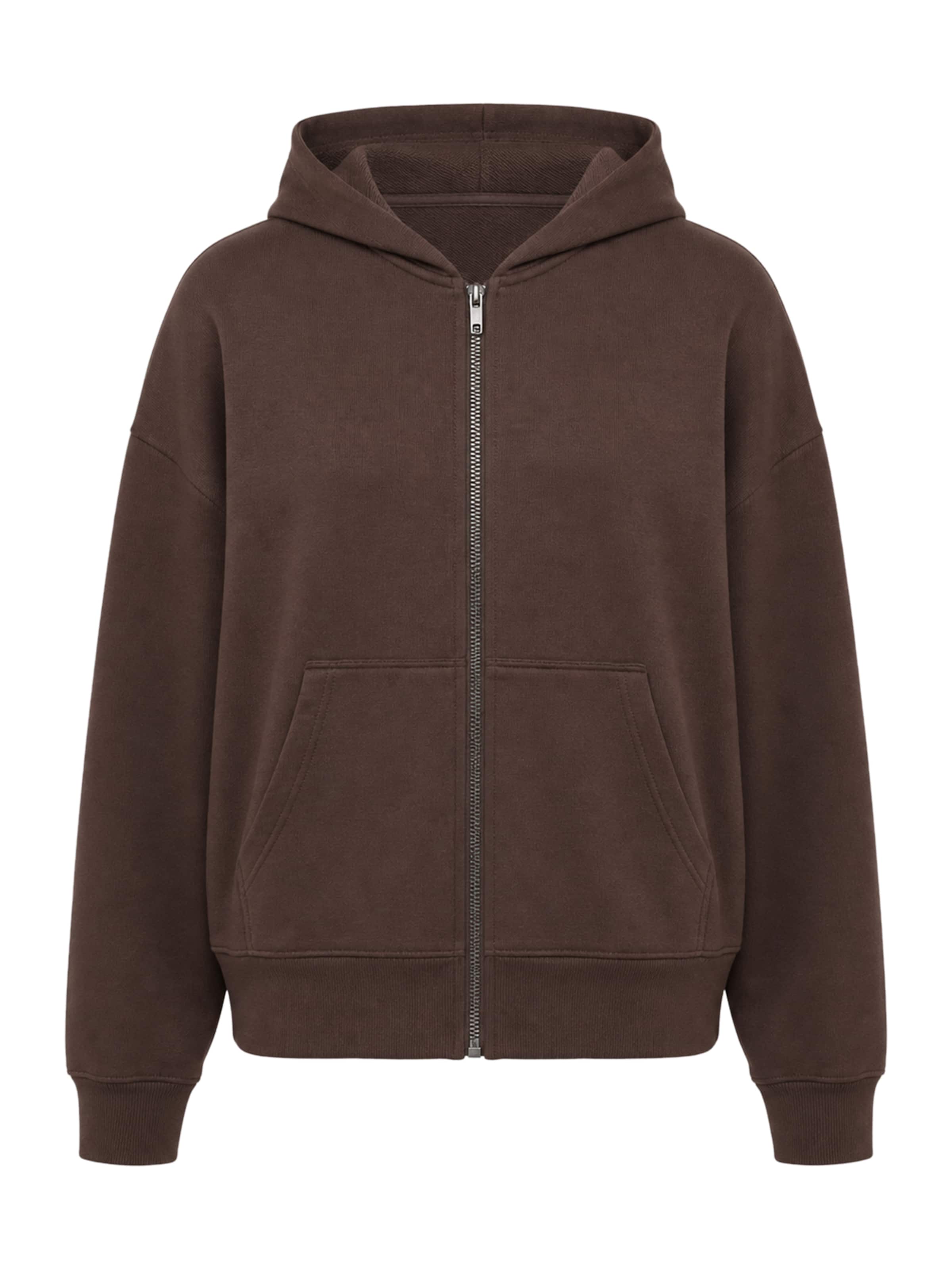 BRAVE SOUL Sweatjacke in Braun: Vorderseite