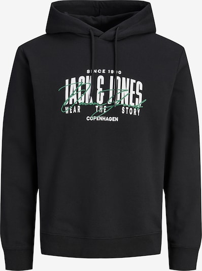 S dydžio Megztinis be užsegimo 'JJAERO' iš JACK & JONES, spalva – smaragdinė spalva / juoda / balta, Prekių apžvalga