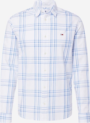 Tommy Jeans Regular fit Button Up Shirt in White: front