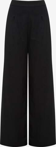 Tussah Wide leg Pants 'MOLLY' in Black: front