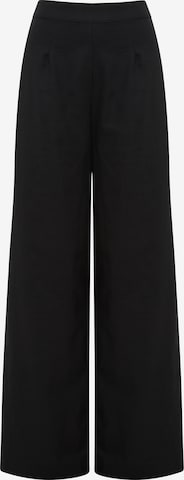 Tussah Wide leg Trousers 'MOLLY' in Black: front