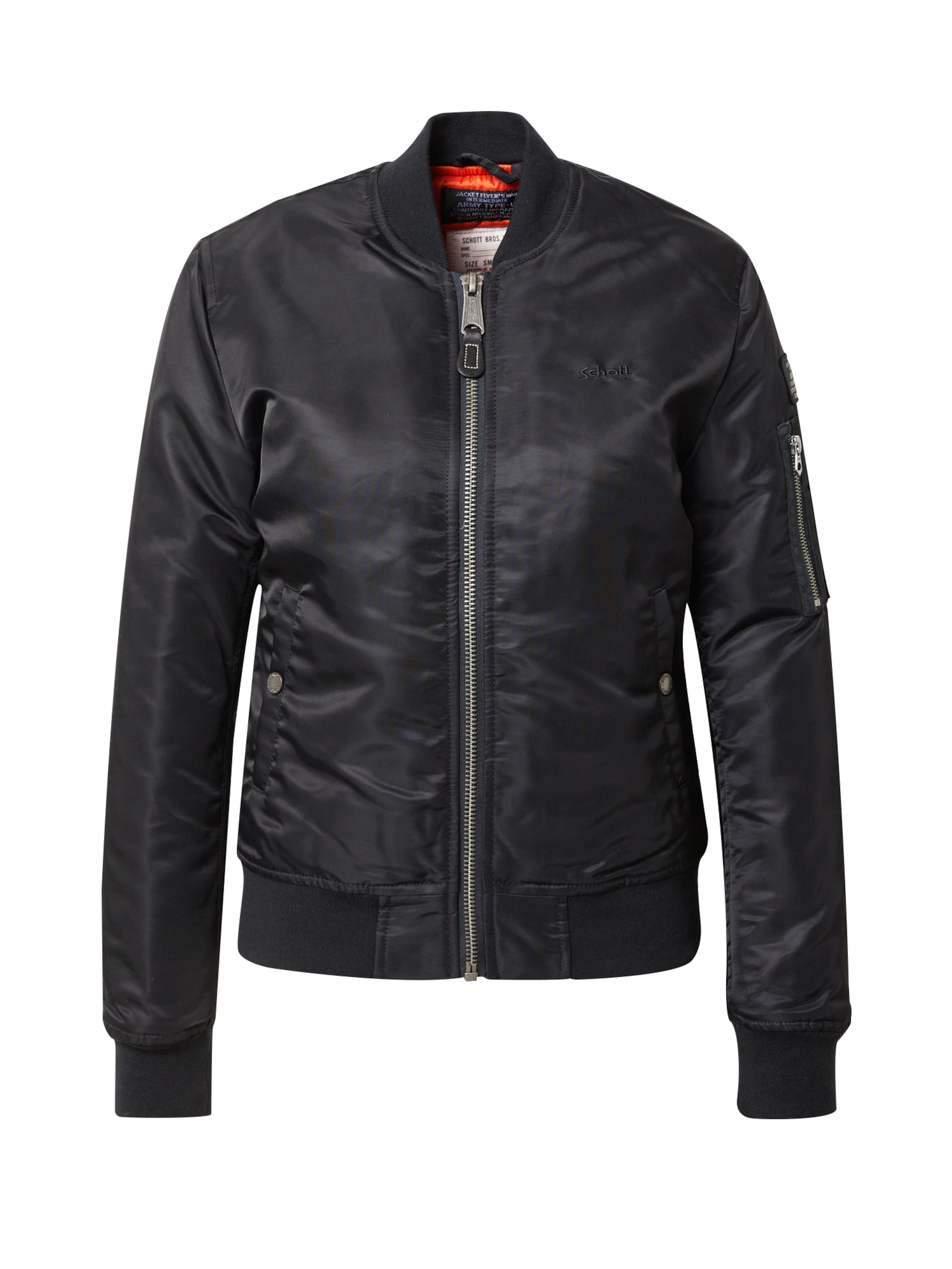 Schott NYC Övergångsjacka &#x27;Airforce&#x27; i svart: framsida