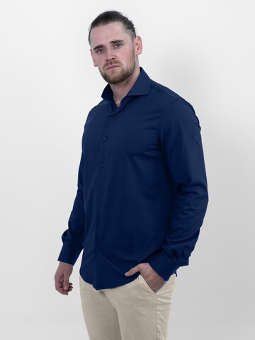 Vercate Slim Fit Businesshemd 'No. 7' in Blau