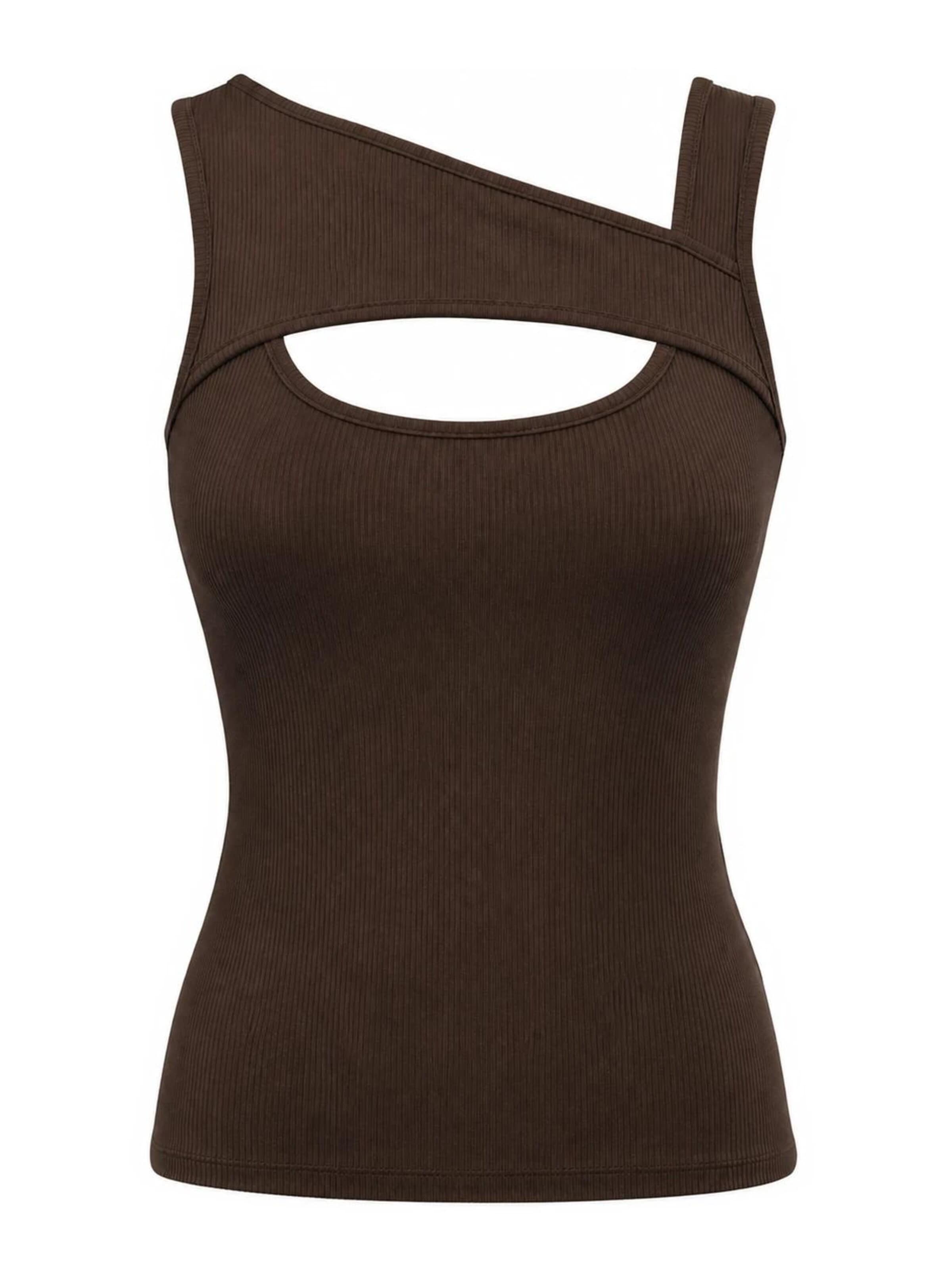 AOTTORI Top in Brown: front