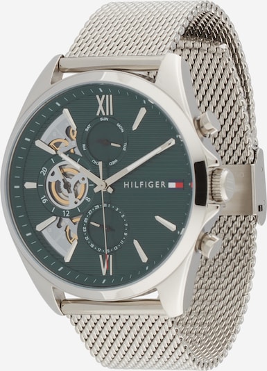 TOMMY HILFIGER Zegarek analogowy 'BAKER' w kolorze zielony / srebrnym, Podgląd produktu