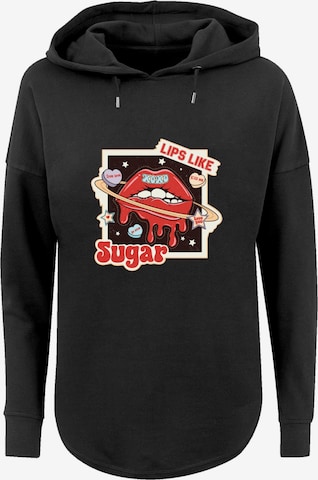 F4NT4STIC Sweatshirt 'Lips Like Sugar Retro Fashion Valentinstag' in Schwarz: Vorderseite