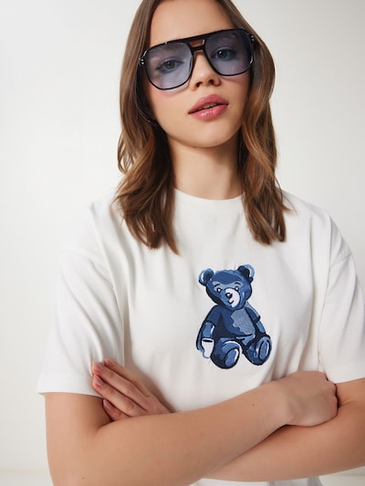 Happiness İstanbul T-shirt i ecru / safir / opal / ljusblå, Produktvy