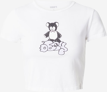 Obey Koszulka 'TEDDY BEAR' w kolorze biały: przód