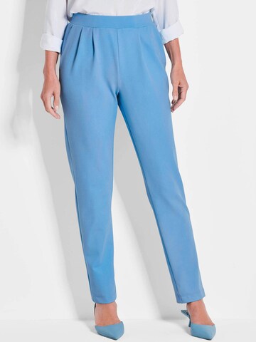 Goldner Regular Pleat-front trousers 'Sara' in Blue: front