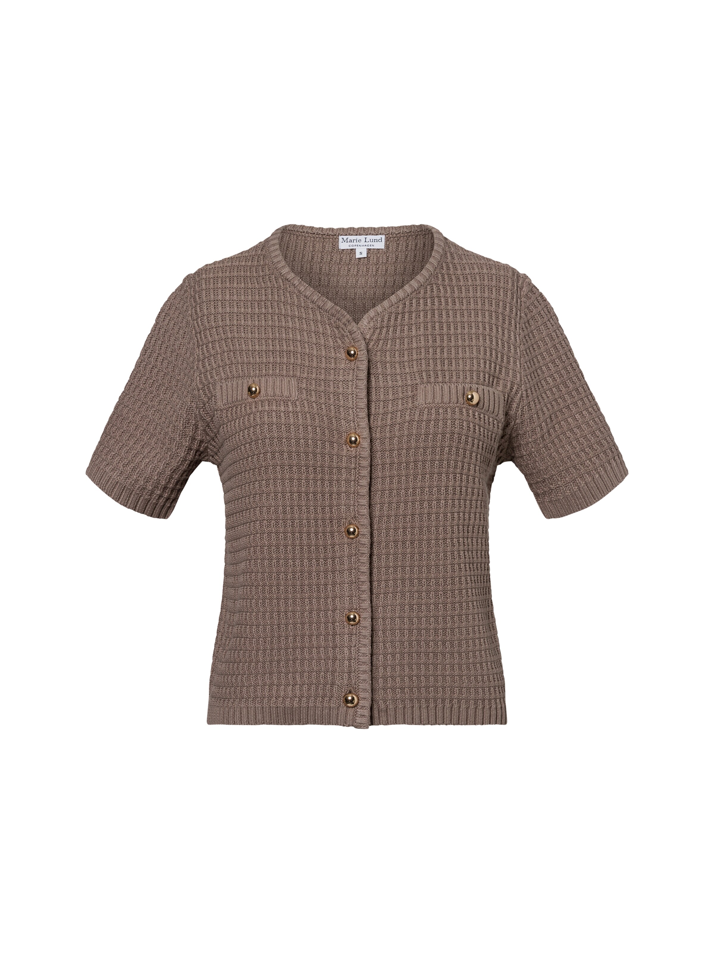 Marie Lund Gebreid vest in Grijs: voorkant