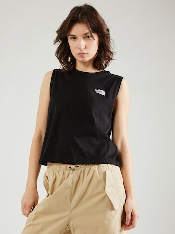 Top de la THE NORTH FACE pe negru: față