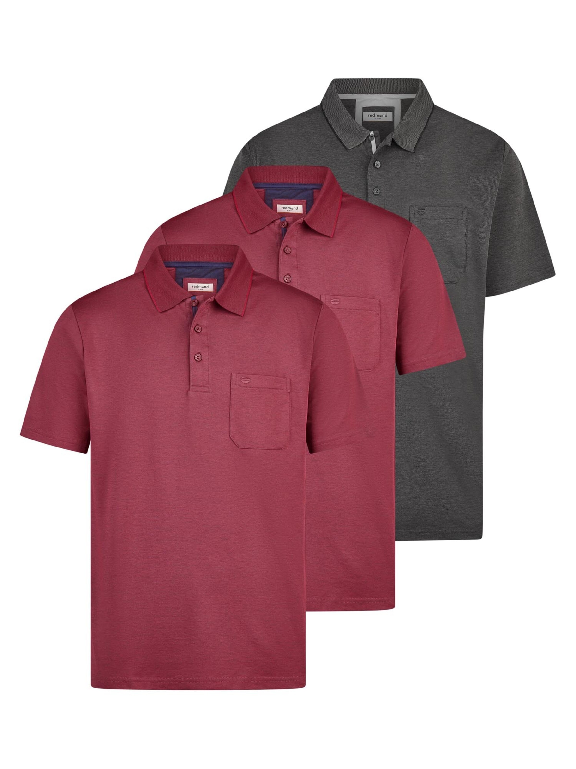 redmond Shirt 'Basic'‌‌‌‌ in Rot: Vorderseite
