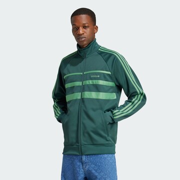 ADIDAS ORIGINALS Zip-Up Hoodie 'The First' in Green: front