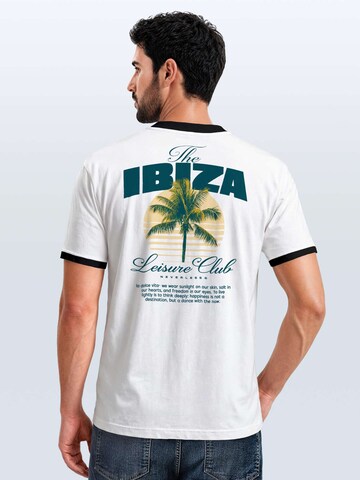 Neverless Shirt 'Ibiza Leisure Club' in White