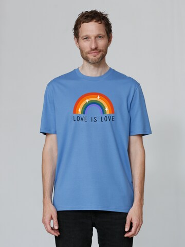 T-Shirt 'Love is Love' Watapparel en bleu : devant