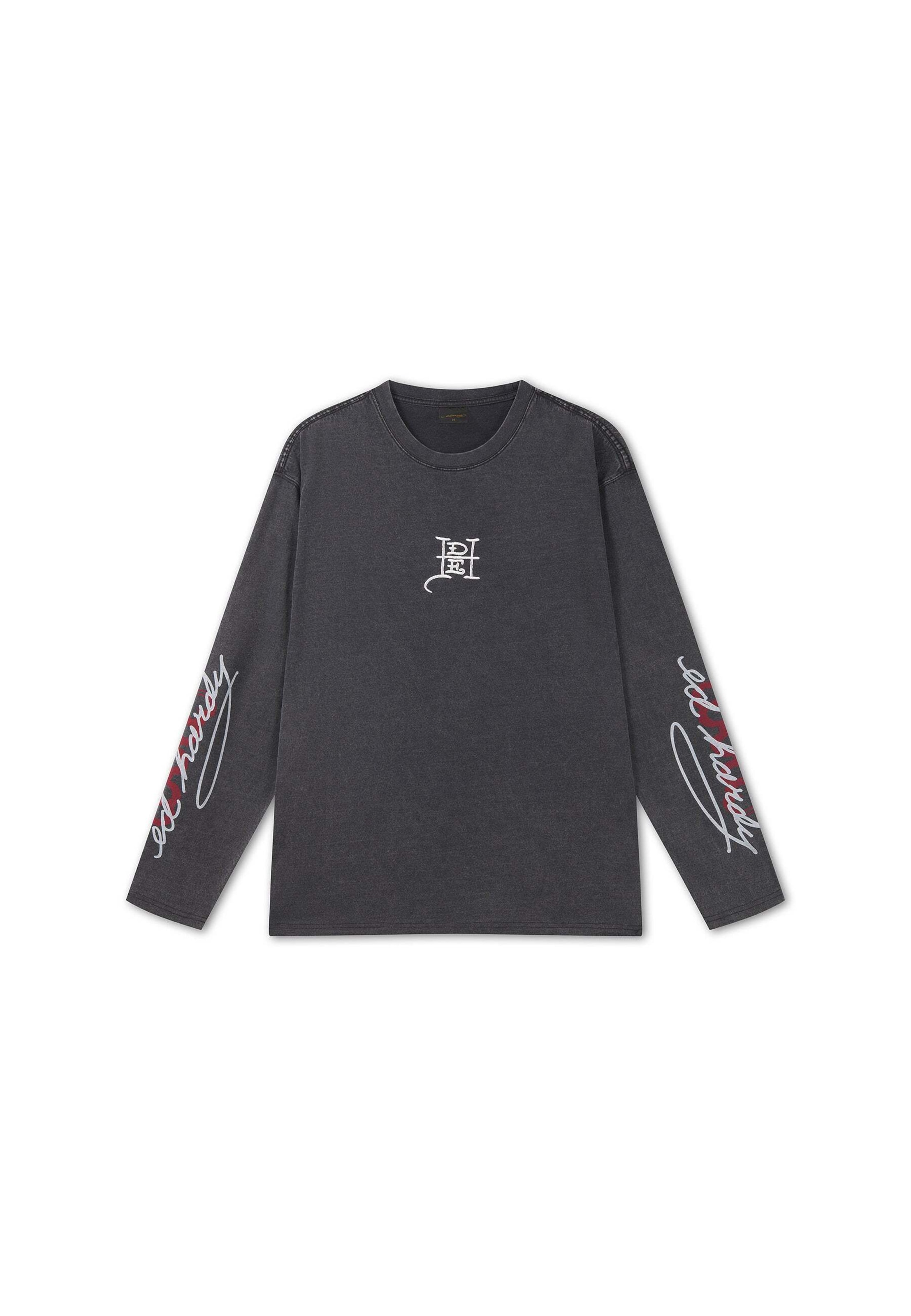 Ed Hardy Paita 'Flying Twin Dragon' värissä harmaa: etupuoli