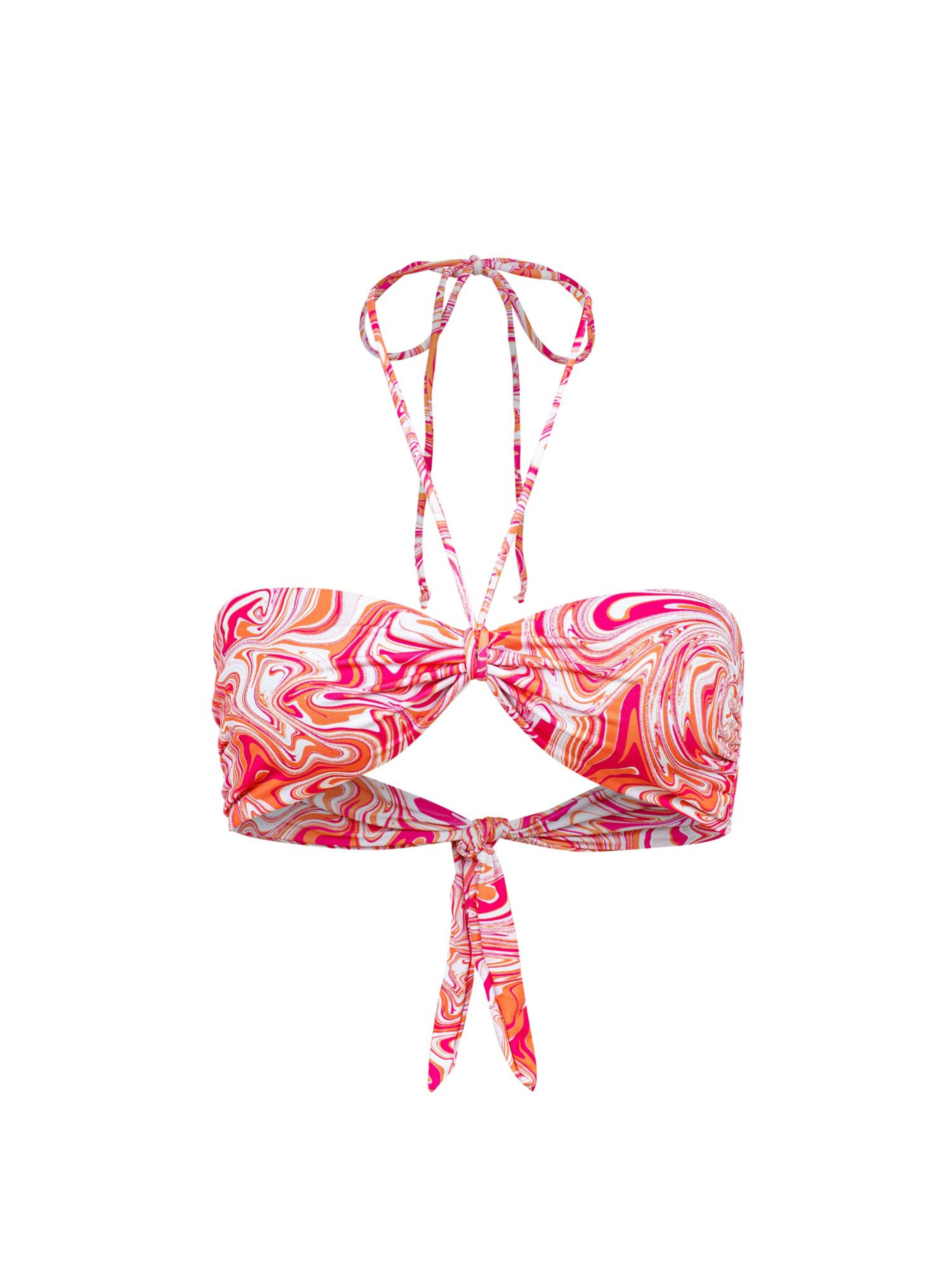 EKCENTRIK Bandeau Bikinitop 'Groovy' in Orange: Vorderseite