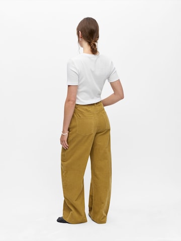 OBJECT Wide leg Broek 'OBJPELLA' in Groen