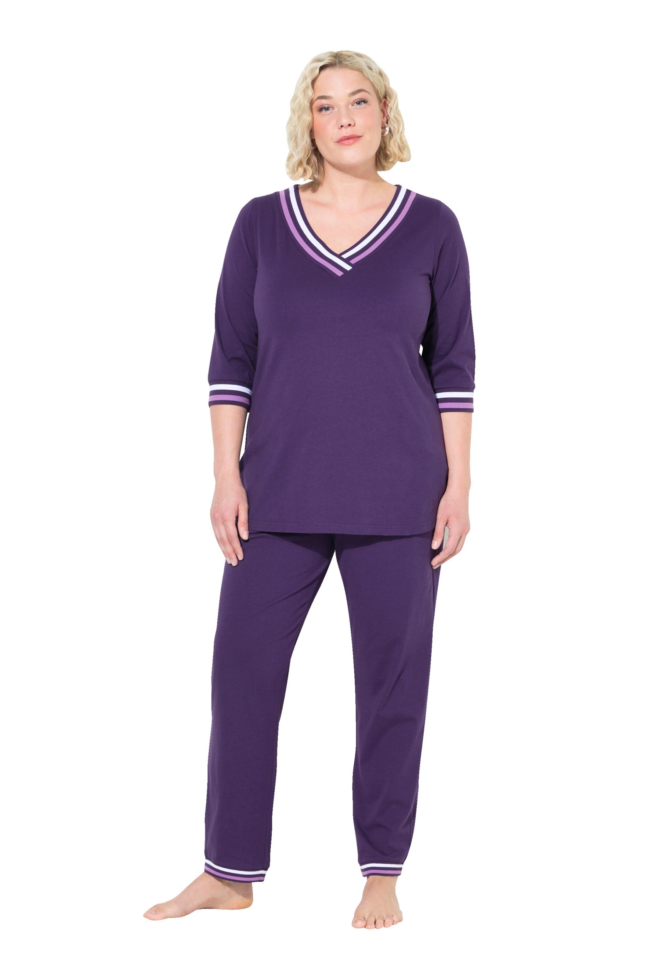 Ulla Popken Pajama in Purple: front