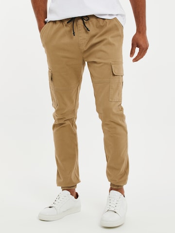 Threadbare Slim fit Cargo Pants 'Bloomfield' in Brown: front