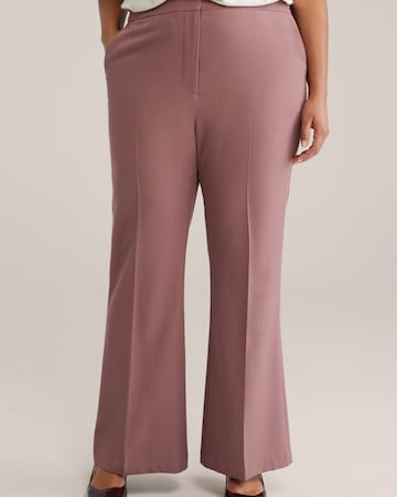 évasé Pantalon à plis WE Fashion en rose : devant