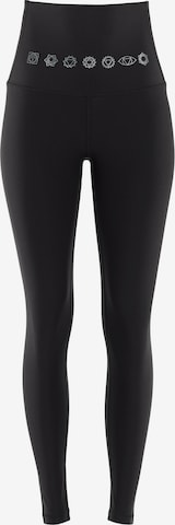 Skinny Pantaloni sport 'HWL112C' de la Winshape pe negru: față