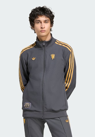 ADIDAS ORIGINALS Sweatjacke 'Manchester United Terrace Icons' in Schwarz: Vorderseite
