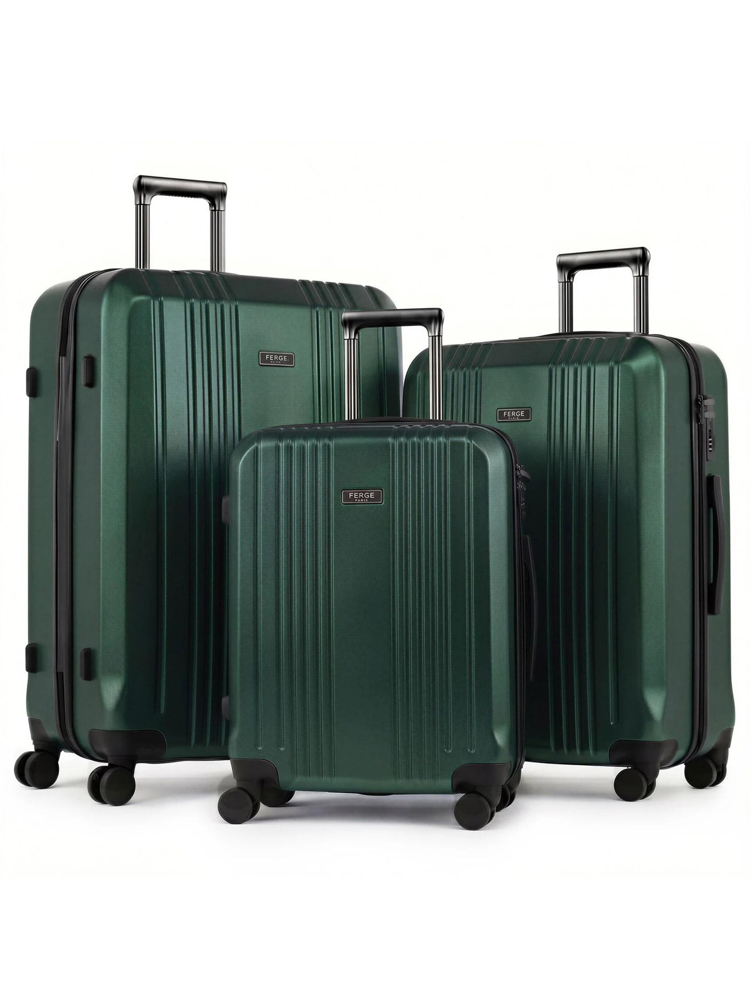 FERGÉ Suitcase Set '3-teilig Hartschale CANNES Trolley Set' in Green: front