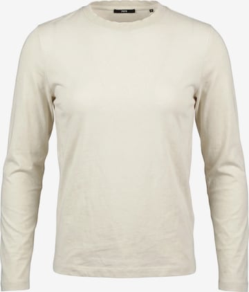 zero Basic Langarm-Shirt unifarben in Beige: Vorderseite