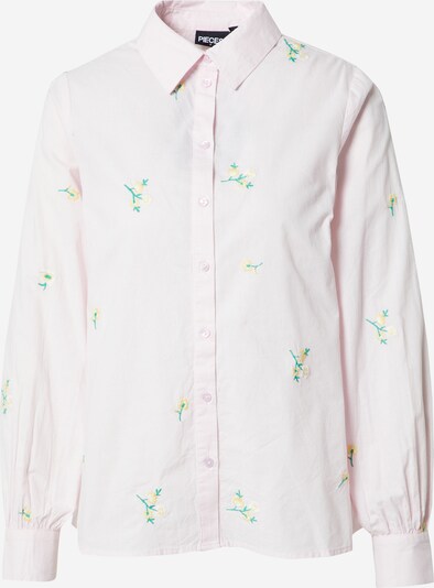 PIECES Blouse 'SUMMER' in Yellow / Green / Pastel pink / White, Item view